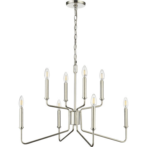 Raven 8 Light 28 inch Polished Nickel Chandelier Ceiling Light